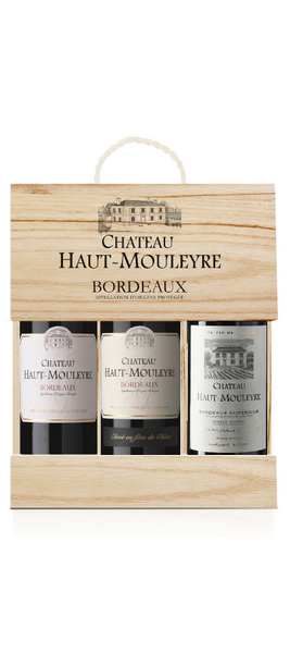 Chateau Haut Mouleyre AOP 75cl x 3 in a Wooden Box